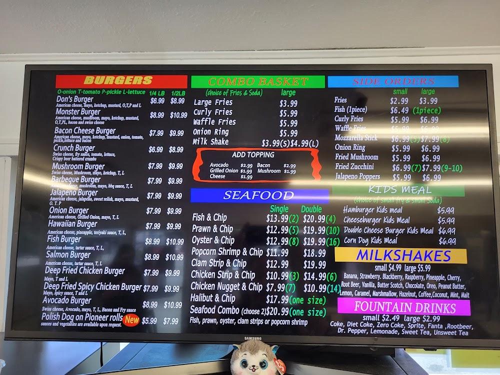 Don's Drive-In Menu image 1